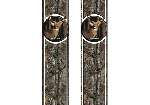 Xtra Camo Pattern with Whitetail Deer Head Bed Stripes - Click Image to Close